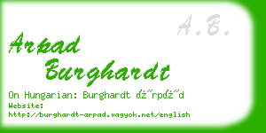 arpad burghardt business card